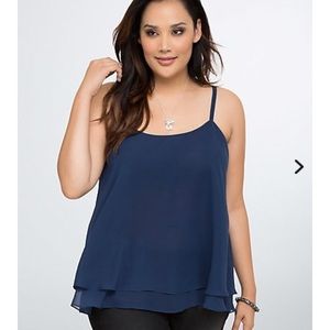 Torrid double layered split back chiffon cami
